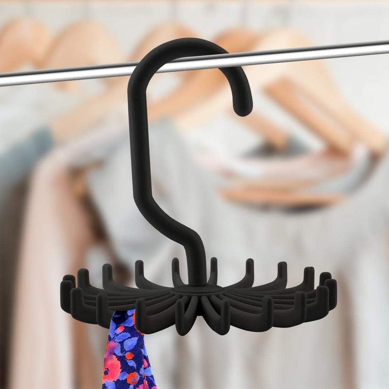 woobles Tie Rack, 360 Degree Rotating Tie Holder, Durable Multifunctional Tie Organizer for Tie, Scarf, Belt Storage (20 Pcs) (1#) - Image 2
